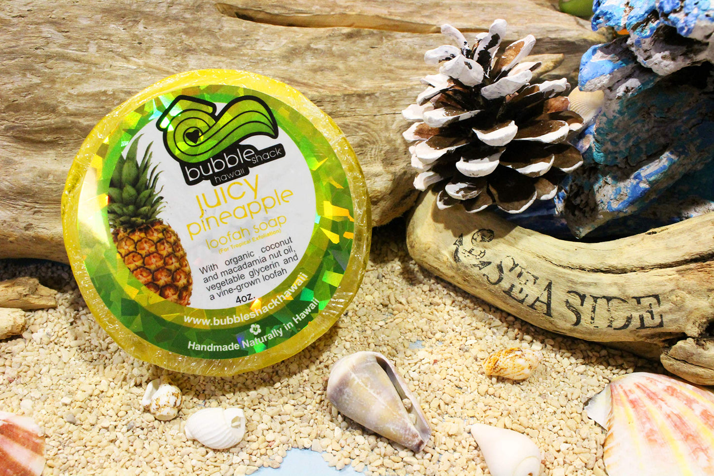 Bubble Shack Hawaii Juicy Pineapple Loofah Lather Soap Bar
