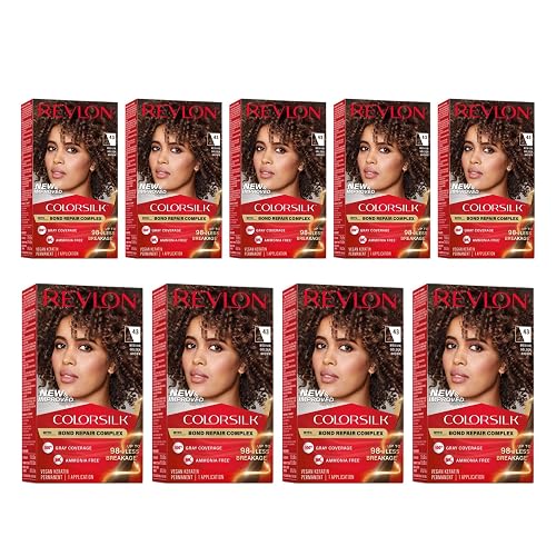 Revlon ColorSilk Hair Color [43] Medium Golden Brown 1 ea (Pack of 9)