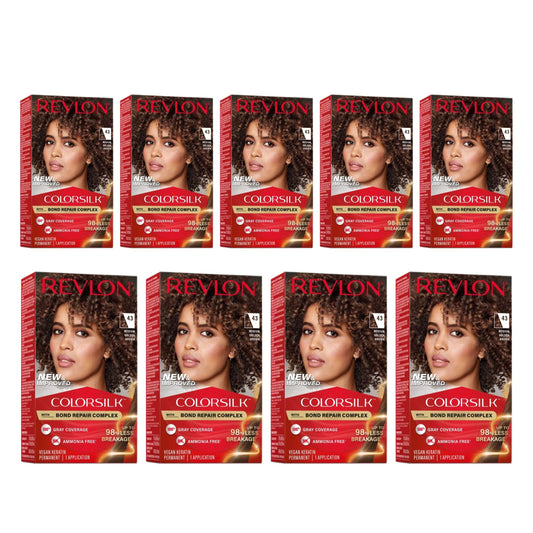 Revlon ColorSilk Hair Color [43] Medium Golden Brown 1 ea (Pack of 9)