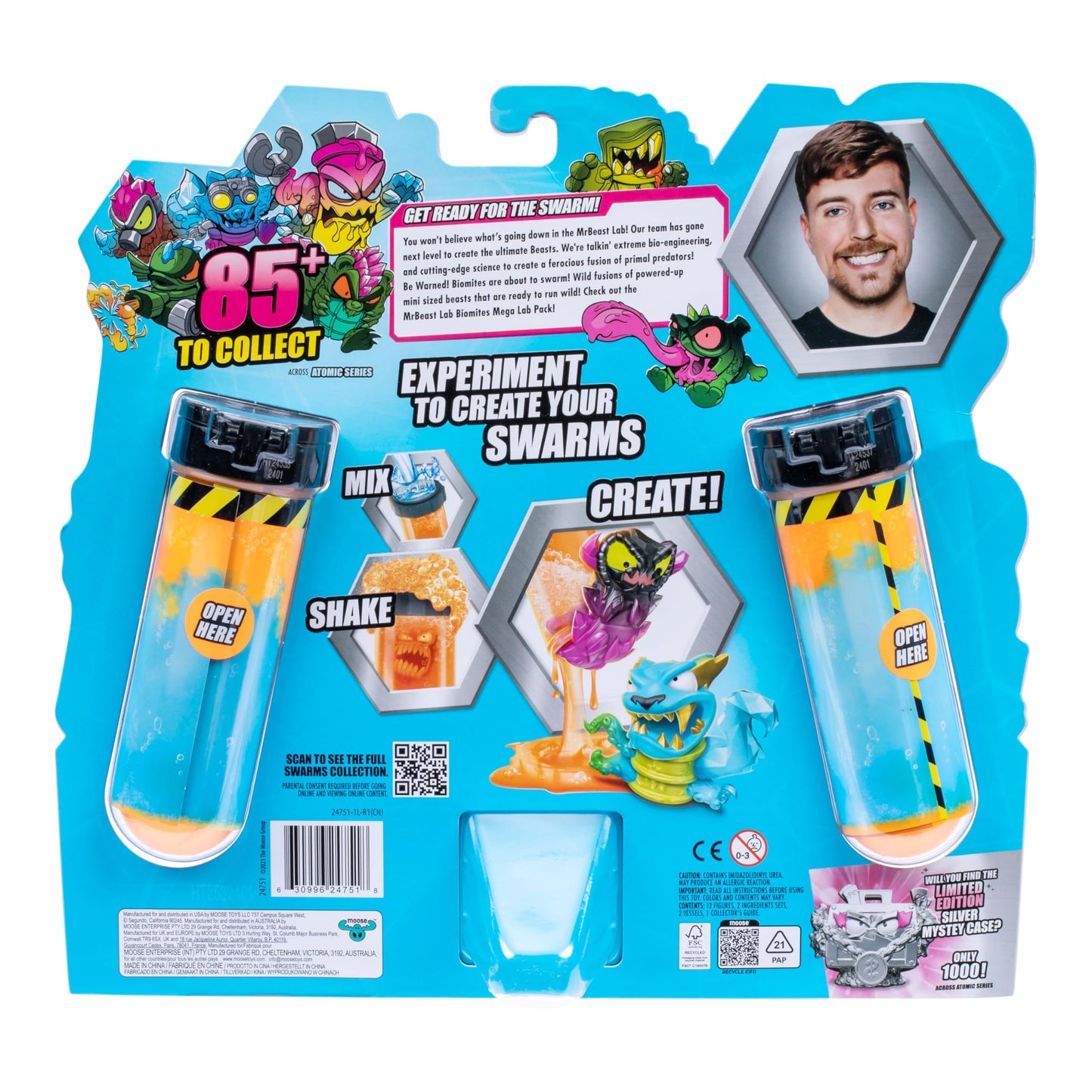 MrBeast Lab Swarms Series 2, Atomic Series 12 Pack - Panther Claws, Add Water, Shake The Test Tube and Reveal 2 of 12, 1-inch (2.5 cm) MrBeast Swarms…