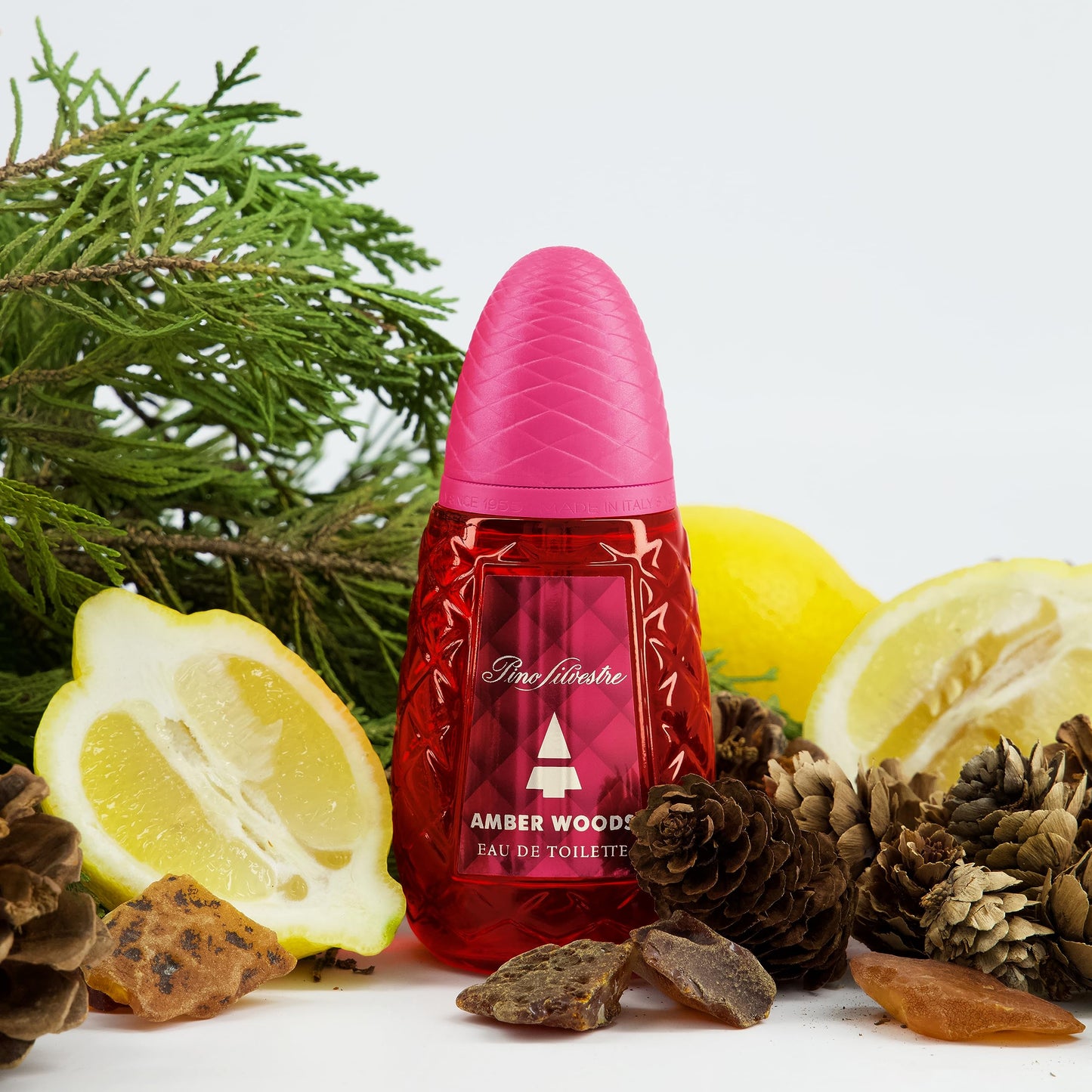 Amber Woods by Pino Silvestre - Perfume for Men - Aromatic, Woody, Spicy Scent - Blended with Lemon, Lavender, Patchouli, and Sandalwood - for Bold