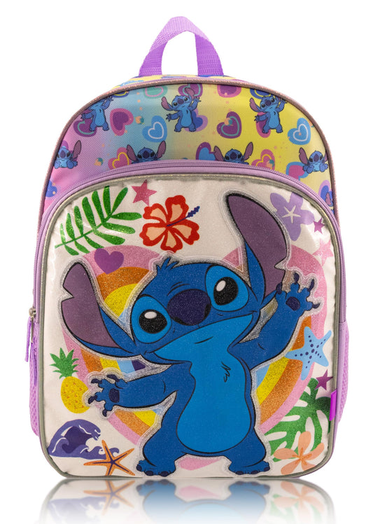 Disney Lilo and Stitch Backpack for Girls, Boys, Unisex | Cute Bag 14" Mini Backpack for Toddlers | Disney Stitch Multicolor Knapsack for School
