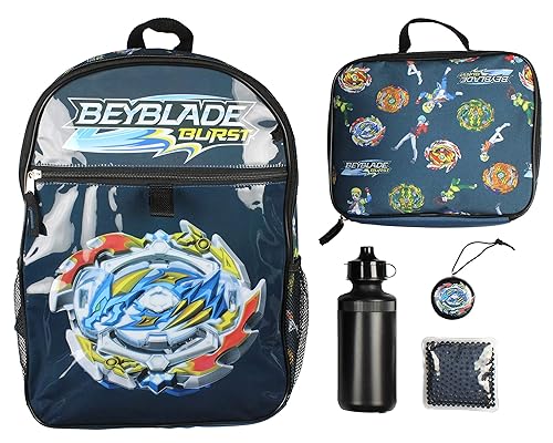 INTIMO Beyblade Burst Spinner Tops Backpack Lunch Bag Water Bottle Ice Pack 5 PC Mega Set