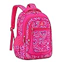 MYGOO Vineyard Elementary Kids Backpack for Girls | 17" Heart Pink | Structured for School Life