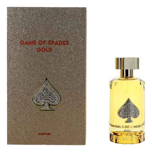 Jo Milano Game of Spades Gold Parfum Spray | 3.4 oz (100ml) | Fruity, Amber, Sweet, Musky, Patchouli Scent | Long Lasting Fragrance for Men and Women