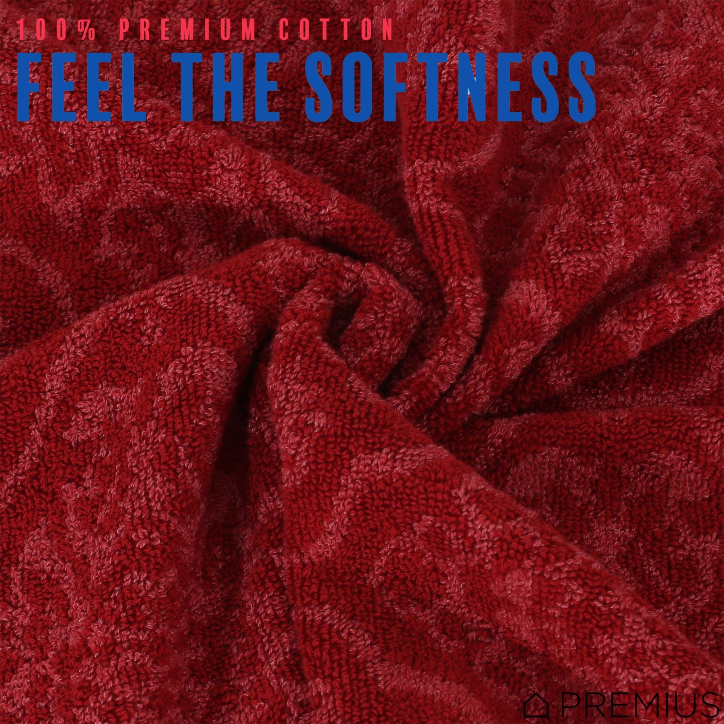 PREMIUS 2 Pack Damask Hand Towel, Bath Towel, and Bath Sheet Towel, 100% Cotton Yarn Dyed, Lux Drying Experience, Great for Hands and Body, Perfect…