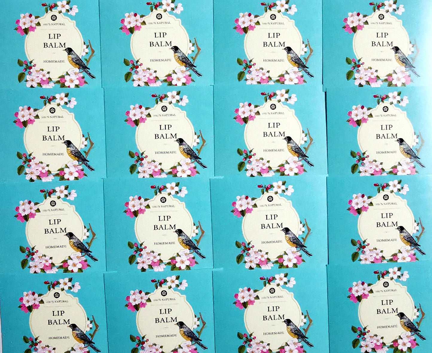 ZZYBIA Homemade Skincare Products Adhesive Labels Stickers for Lip Balm Container Tubes 20pcs (Miami Blue)