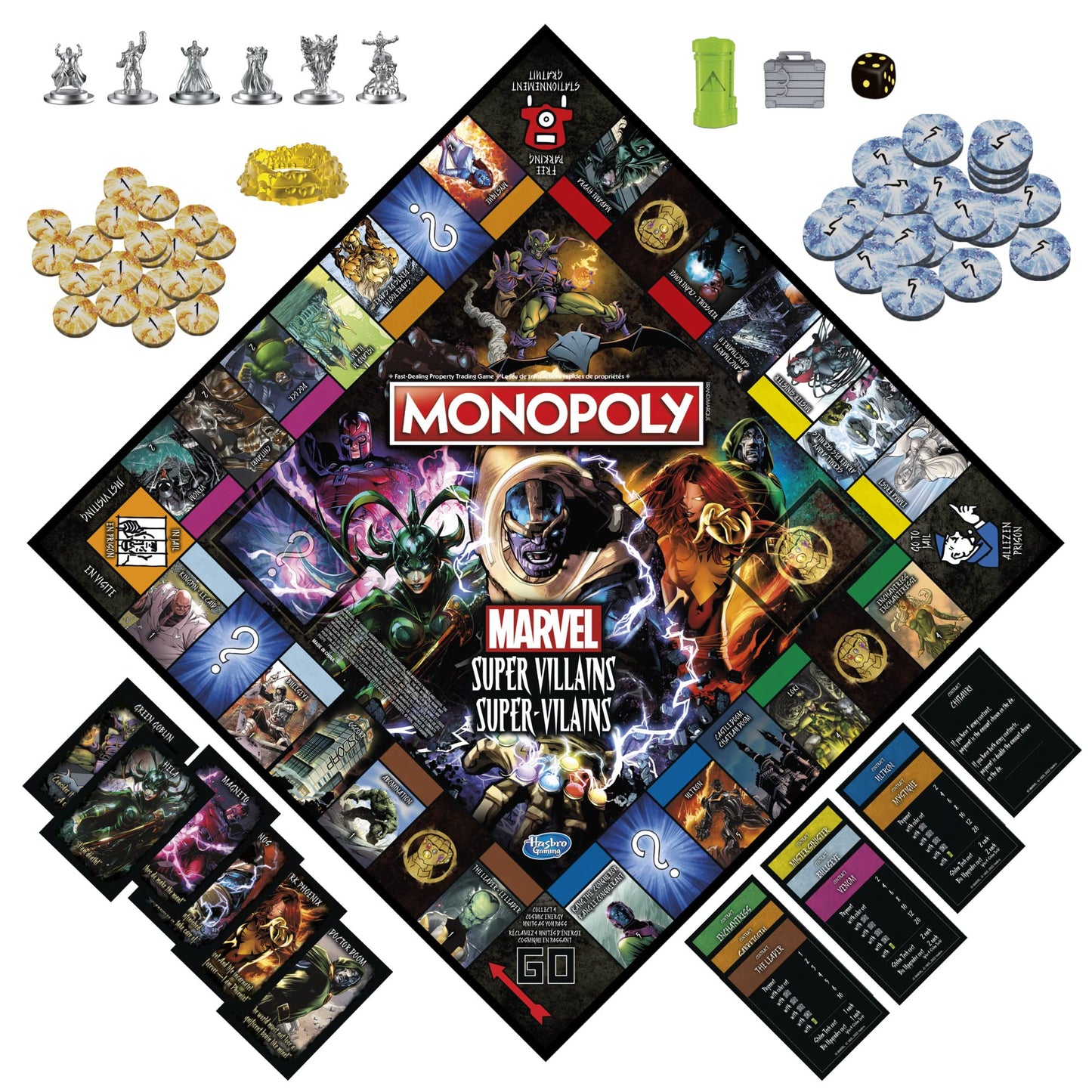 Monopoly: Marvel Super Villains Edition Board Game for Families and Kids Ages 8 and Up, Marvel Game for 2-6 Players