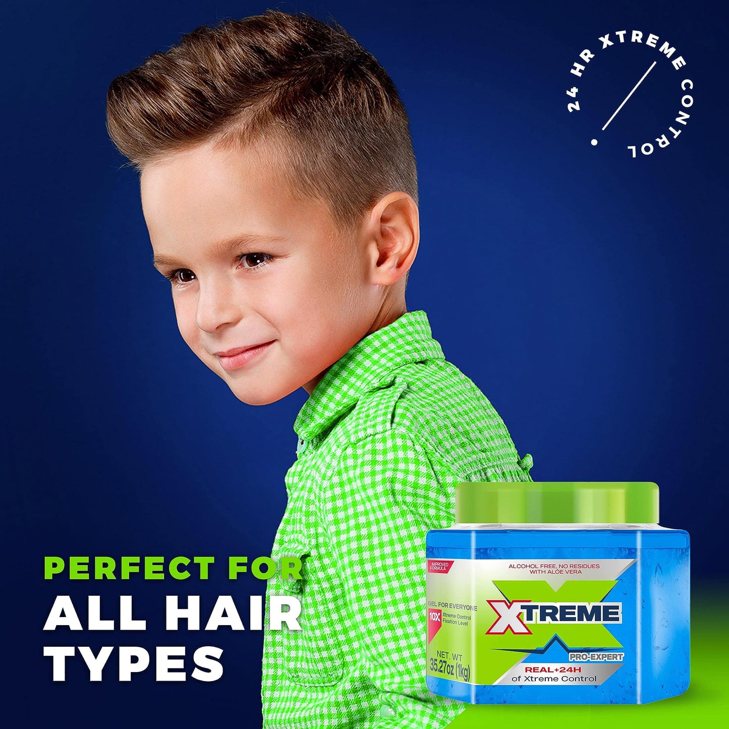 Xtreme Pro-Expert Blue Styling Hair Gel, 35.27 Oz, Pack of 2