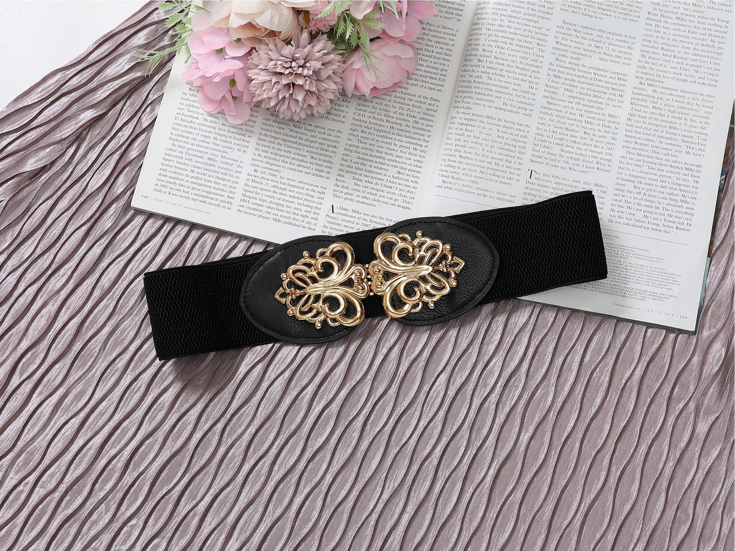 Allegra K Women Novelty Waist Belt Black
