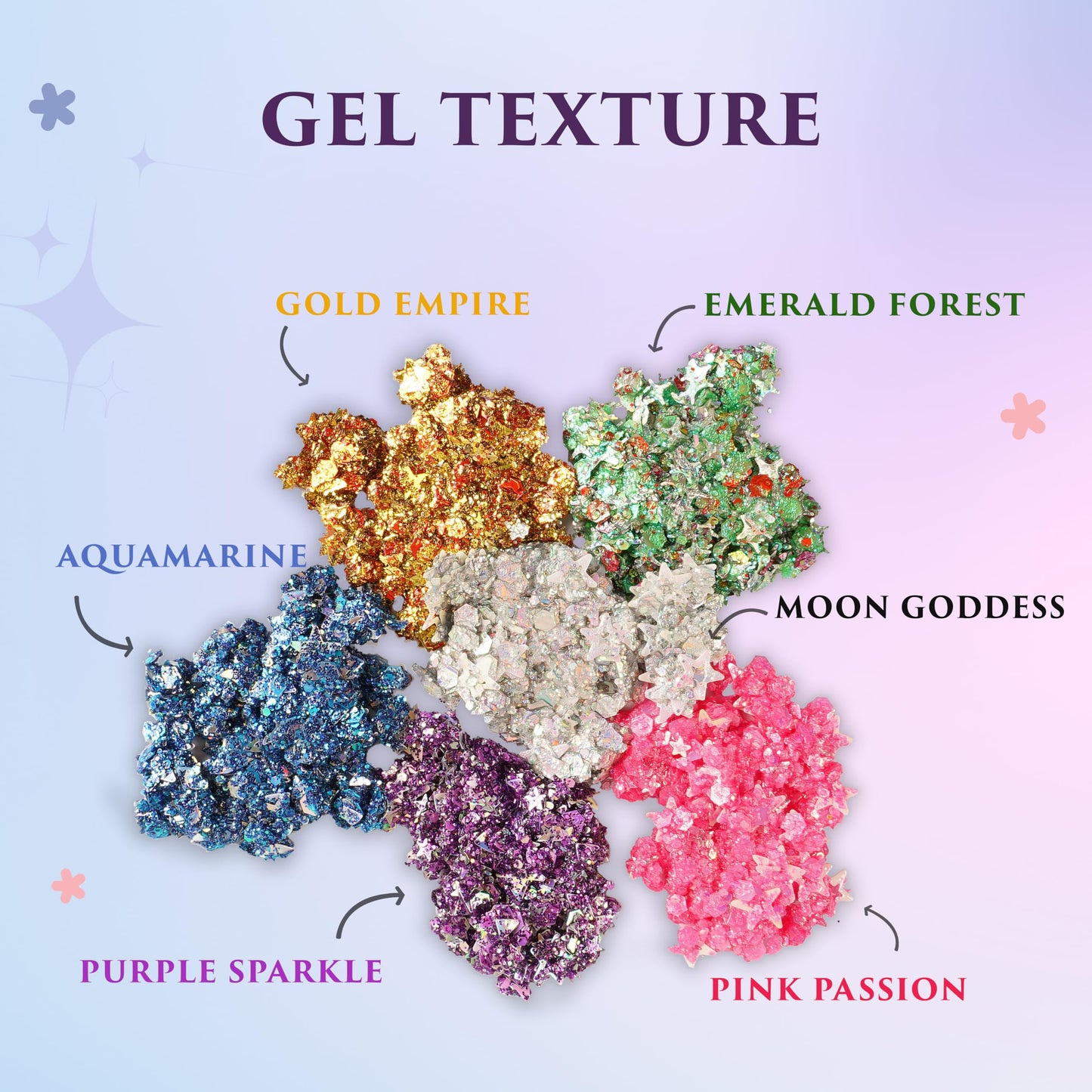 Secret of Pharaoh Holographic Chunky Glitter Gel for Face, Body, Hair - Purple Sparkle | Vibrant Colores, Festival and Party Makeup - Versatile