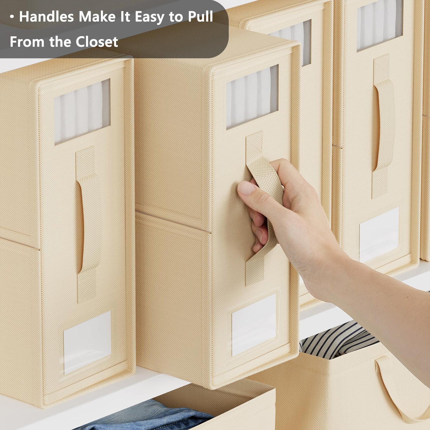 SheetCube Bed Sheet Organizers and Storage 6 Pack, Foldable Linen Closet Organizer with Window and Label, Bedding Folder Storage Box Container…