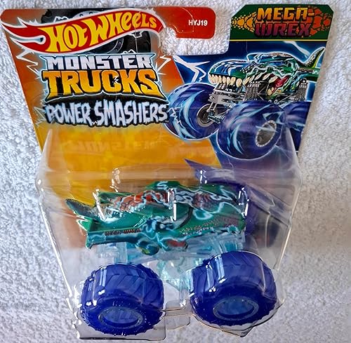 Hot Wheels Monster Trucks Mega-Wrex 2024, Power Smashers, Includes Crushed Car