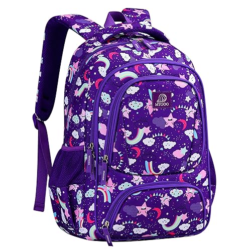 MYGOO Girls Backpack - 17" Tall Large Elementary School Bag, Doubleday Collection, 24L Capacity, Dream Purple