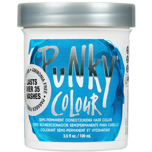 Punky Colour Semi Permanent Hair Color - Conditioning Blue Hair Dye for Vibrant Blue Hairs, Vegan, Cruelty-Free, Lasts up to 35 Washes, 3.5 oz