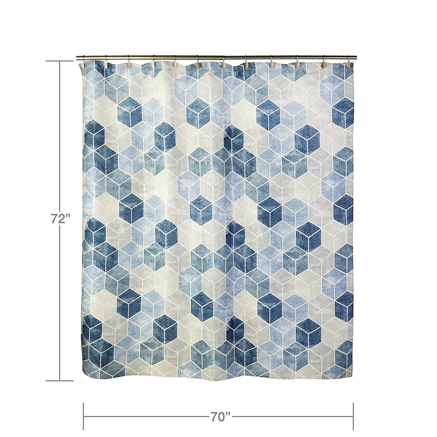 SKL Home Cubes Shower Curtain, Blue