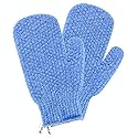 Evridwear Shower Exfoliating Mitts, Deep Cleanse Bathing Scrub Gloves Self Tan Scrubber Mitten Dead Skin Remover for Men and Women,1 Pair Moderate