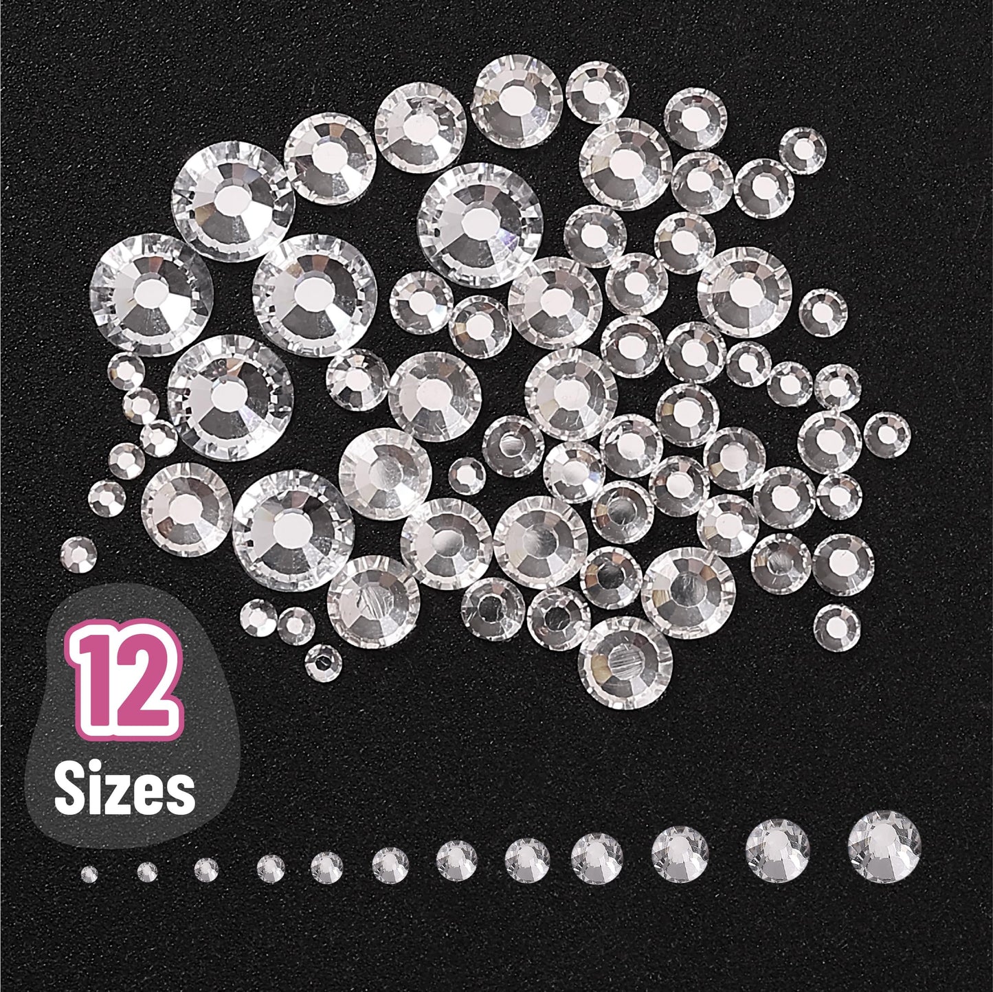 Mr. Pen - 2000 Pcs Rhinestones with Pick Up Tweezer & Picking Pen, Flat Back Round Rhinestones for Crafts, Face Gems, Nails & Makeup