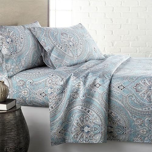 Southshore Fine Living, Inc. Pure Melody Collection, 3-Piece Microfiber Twin Sheet Set, 14-Inch Deep Pocket Sheets, Twin Size Flat Sheet, Aqua Sheets,