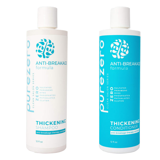 Purezero Anti-Breakage & Thickening Shampoo Conditioner set, For Hair Loss & Hair Thinning, With Biotin, Vitamin C, Caffeine and Saw Palmetto, 100%