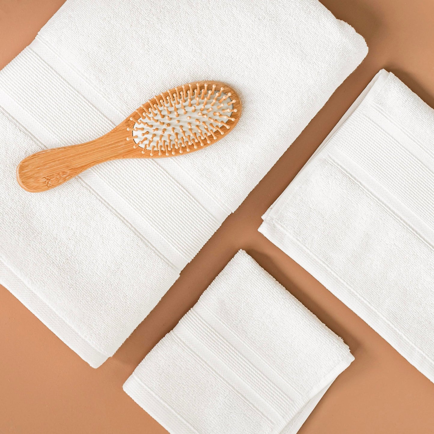 Luzia 8 Piece Bathroom Towel Set - 100% Turkish Cotton, Premium Quality - 2 Bath Towels 2 Hand Towels and 4 Washcloths (Ivory)