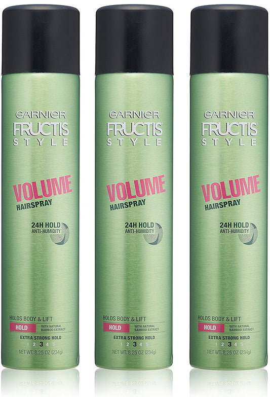 Garnier Fructis Style - Volume Hairspray - 24H Hold Anti-Humidity - Extra Strong Hold (3) - Net Wt. 8.25 OZ (234 g) Per Can - Pack of 3 Cans Beauty & Personal Care Garnier