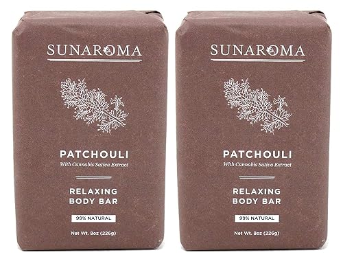 Sunaroma Soap Bar Patchouli 8 Ounce (Pack of 2)