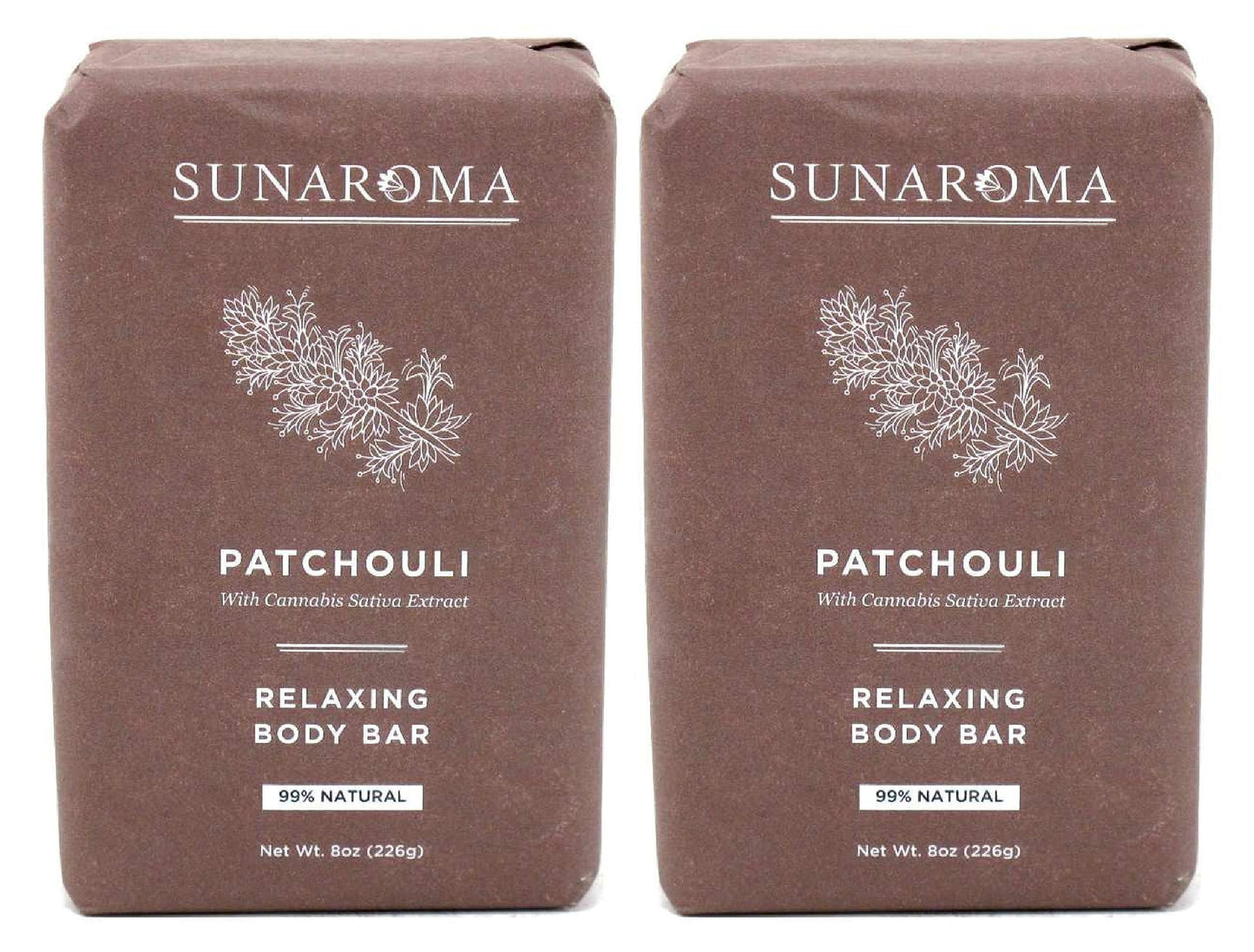 Sunaroma Soap Bar Patchouli 8 Ounce (Pack of 2)