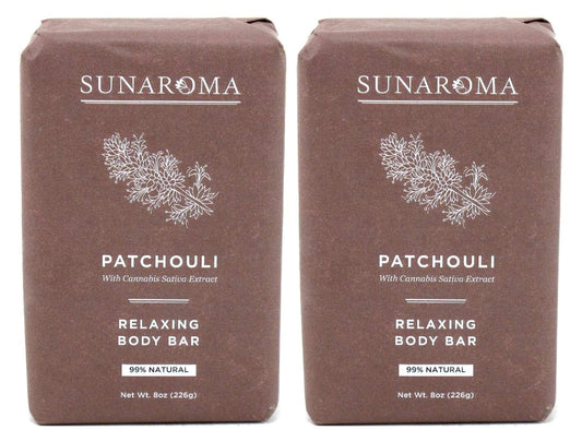 Sunaroma Soap Bar Patchouli 8 Ounce (Pack of 2)