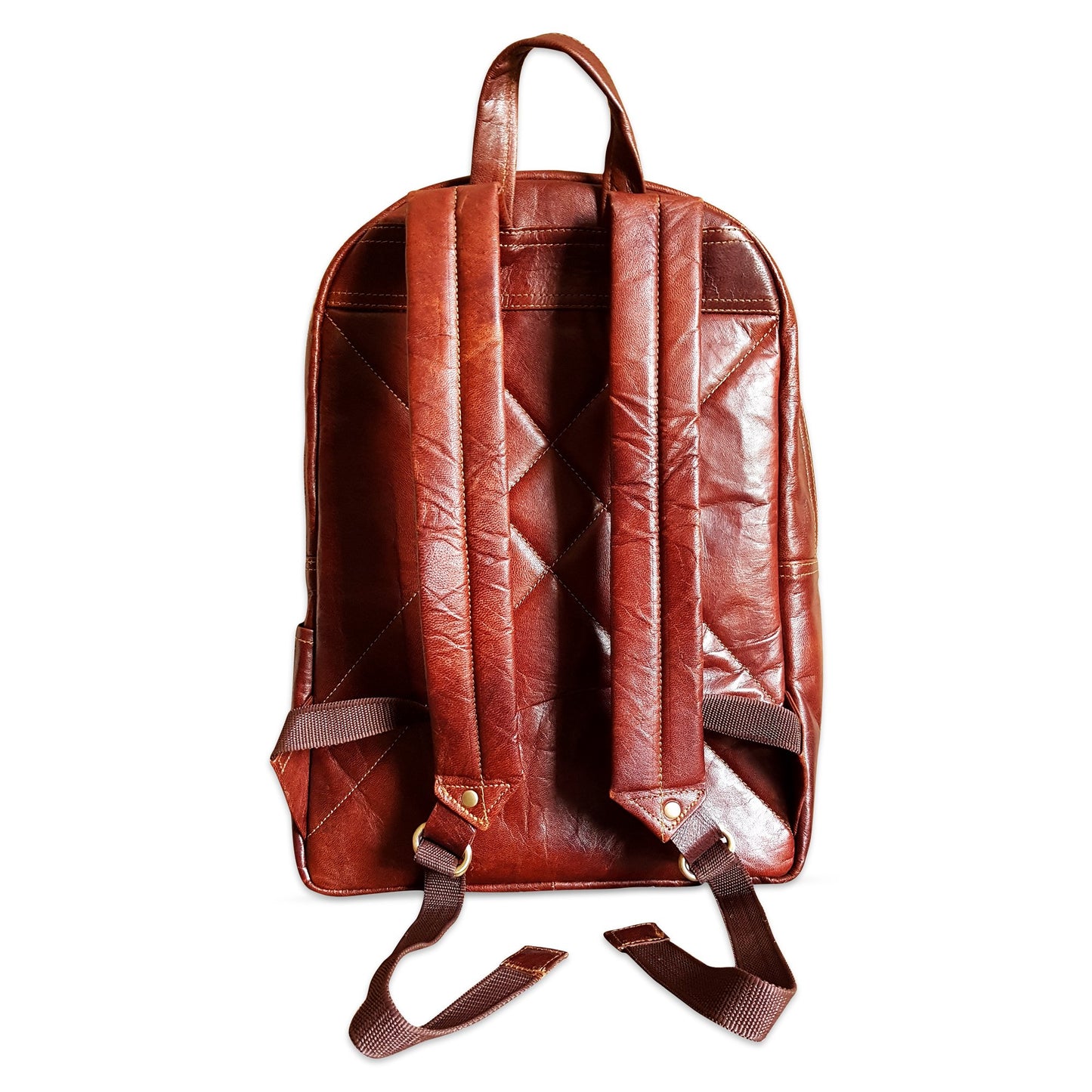 jaald 18" Brown Leather Backpack Vintage Rucksack Laptop Bag Water Resistant Casual Daypack College Bookbag Comfortable Lightweight Travel Backpack Hi Fashion jaald
