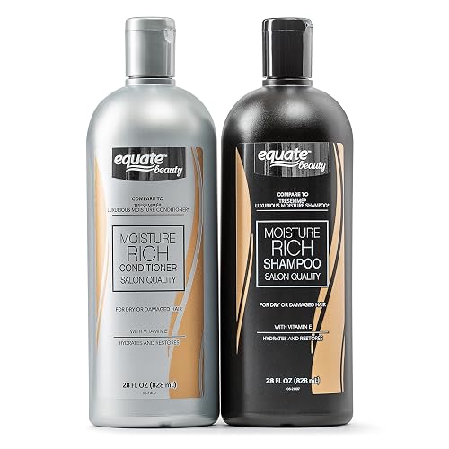 Equate Beauty Moisture Rich Shampoo & Conditioner, 28 fl oz, (Pack of 2)