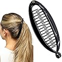 Camila Paris NV136 French Large Banana Clip Hair Comb, Flexible Banana Clips Hair for Thick Hair Ponytail Holder Interlocking Styling Clips for Women