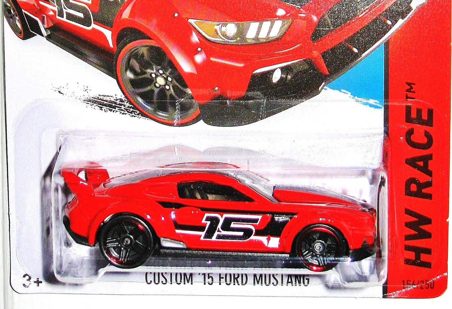 Hot Wheels, 2015 HW Race, Custom '15 Ford Mustang [Red] 154/250