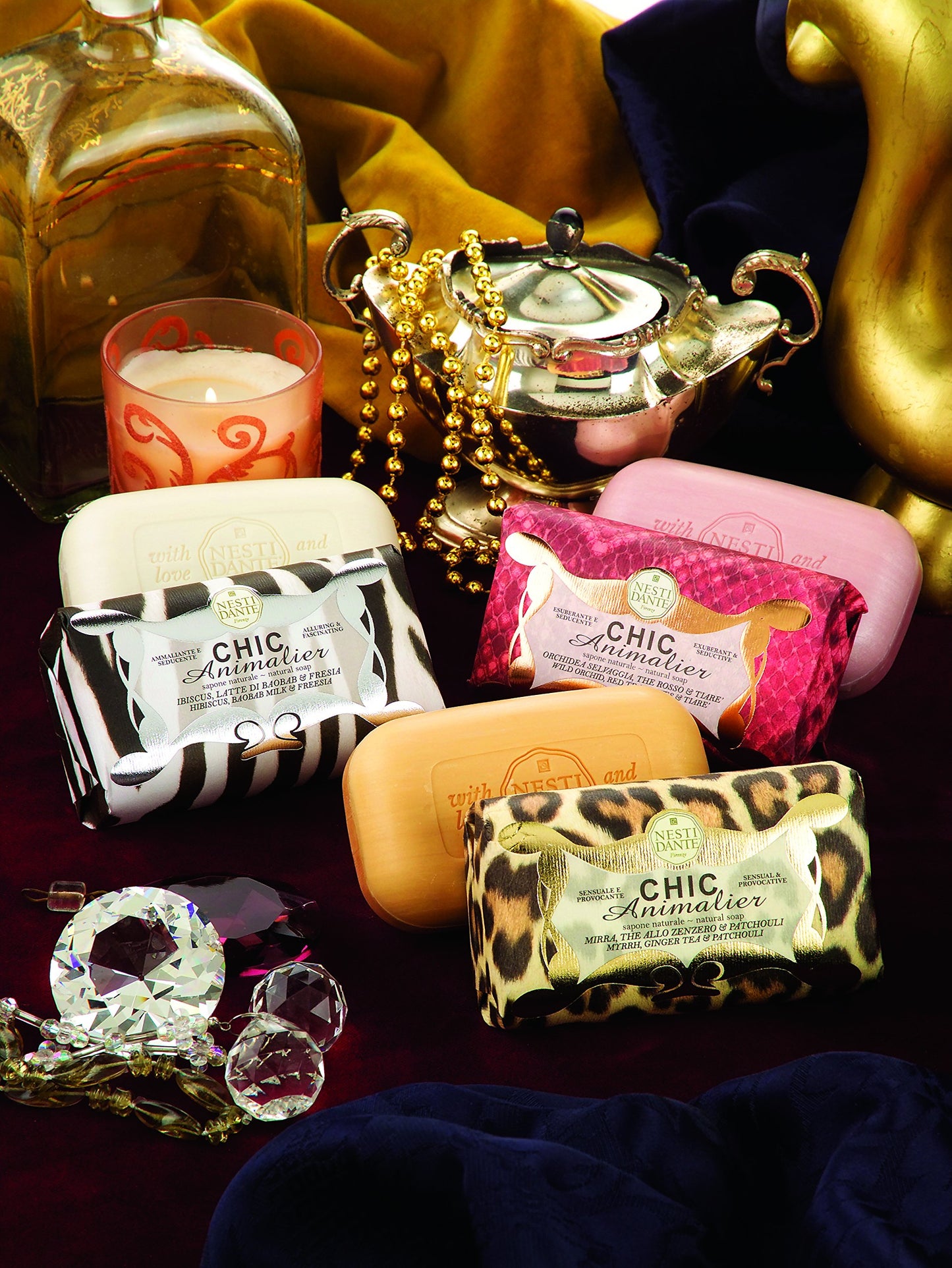 Nesti Dante Nesti dante chic animalier natural soap - wild orchid, red tea leaves and tiare, 8.8oz, 8.8 Ounce