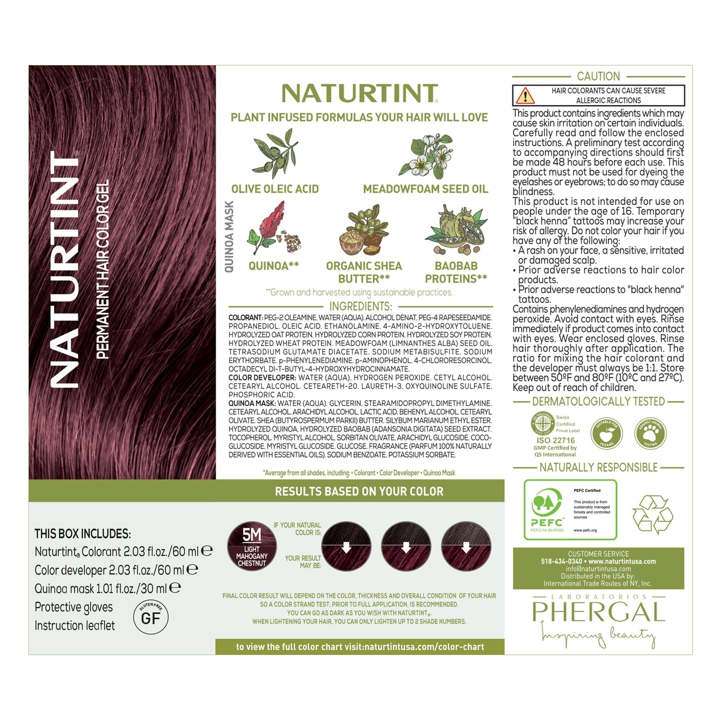 Naturtint 5M Light Mahogany Chestnut Permanent Hair Color (Pack of 6), Ammonia Free, Vegan, Cruelty Free, up to 100% Gray Coverage, Long Lasting
