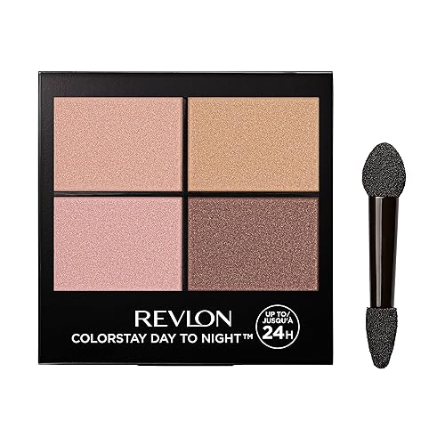 Revlon ColorStay Day to Night Eyeshadow Quad Palette with Transitional Shades, Stocking Stuffer for Her, Buttery Soft Feel, 505 Decadent, 0.16 Oz