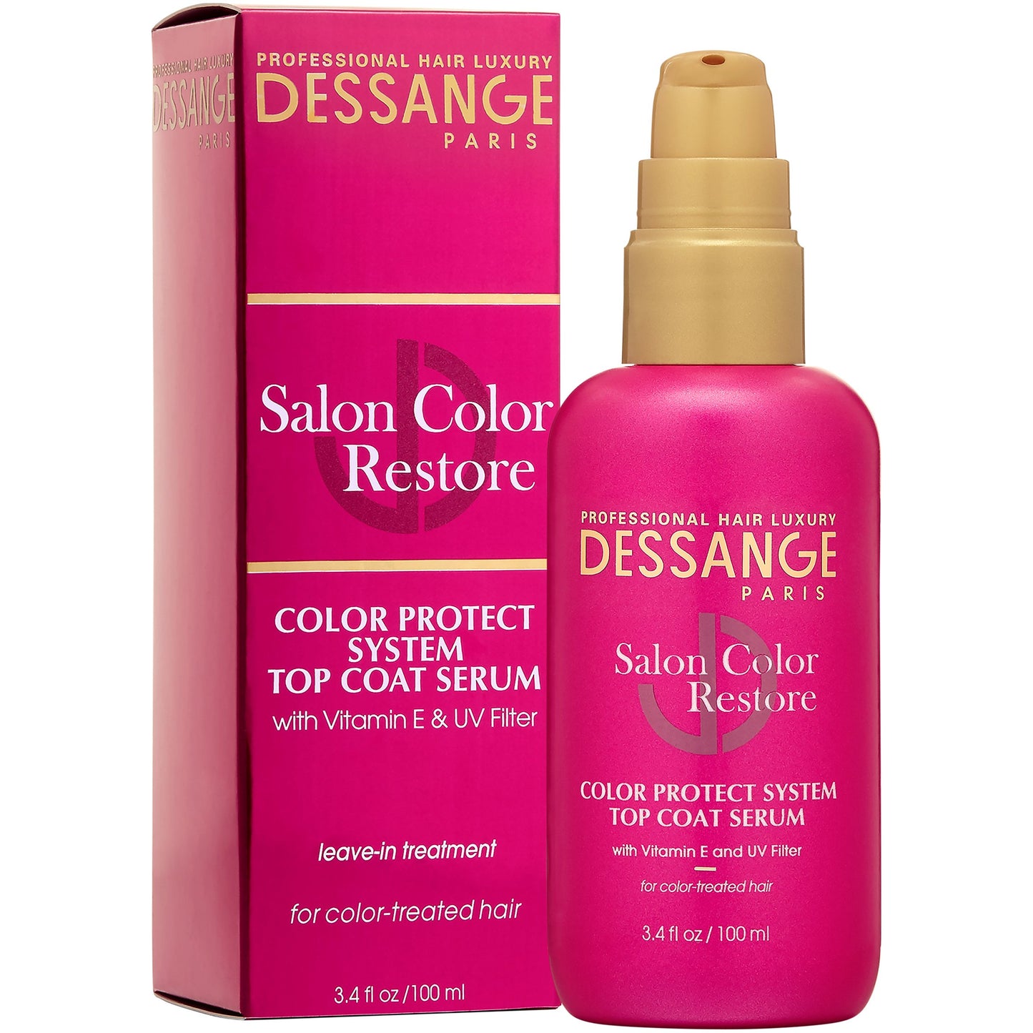 Dessange Salon Color Restore Color Protect System Top Coat Serum, 3.4 Fluid Ounce