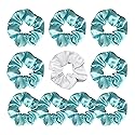 LADY&HOME Bridesmaid Hair Ties, 10 Packs Scrunchies, Proposal Gifts Favors for Bachelorette Party, Bridal Party, Bridal Shower (Blue)