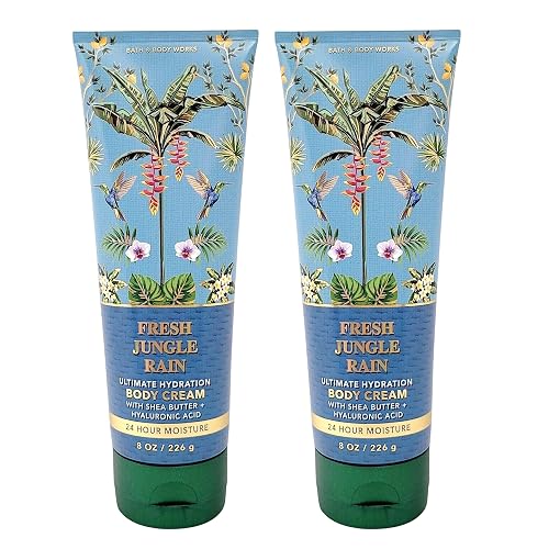 Bath & Body Works Ultimate Hydration Body Cream Pack of 2 (Fresh Jungle Rain),8.0 fluid_ounces