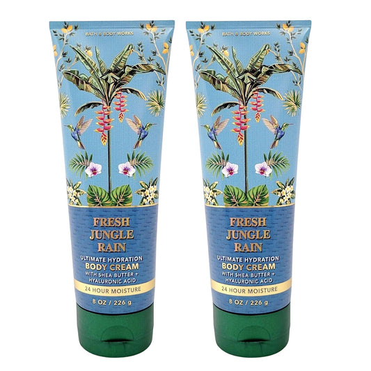 Bath & Body Works Ultimate Hydration Body Cream Pack of 2 (Fresh Jungle Rain),8.0 fluid_ounces