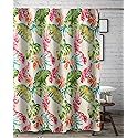 Greenland Home Tropics Shower Curtain, 72x72-inch, Coral