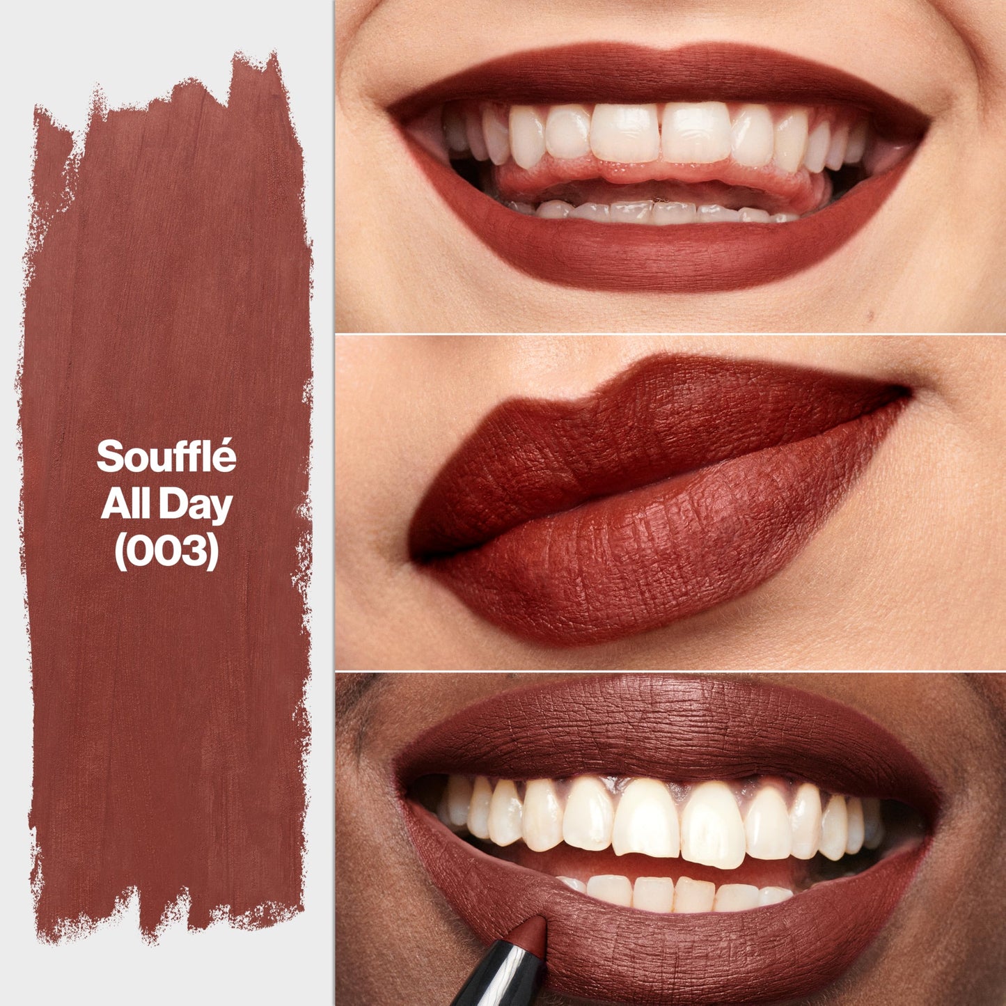 REVLON ColorStay Matte Lite Crayon Lipstick with Built-in Sharpener, Smudge-proof, Water-Resistant Non-Drying Lipcolor, 003 Soufflé All Day, 0.049 oz