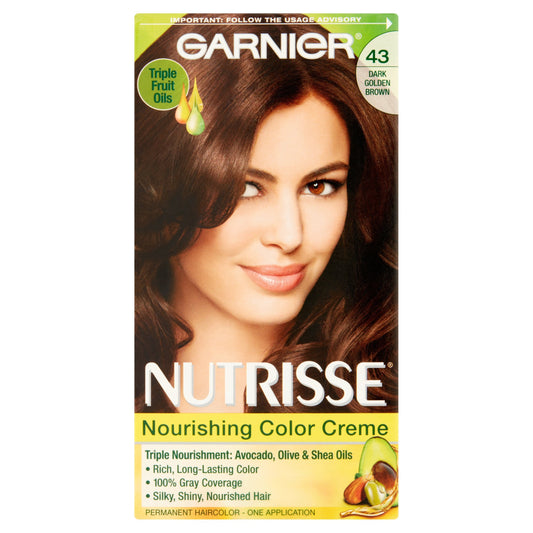 Garnier Nutrisse Haircolor Creme, Dark Golden Brown [43] 1 Each (Pack of 8) Beauty & Personal Care NUTRISSE