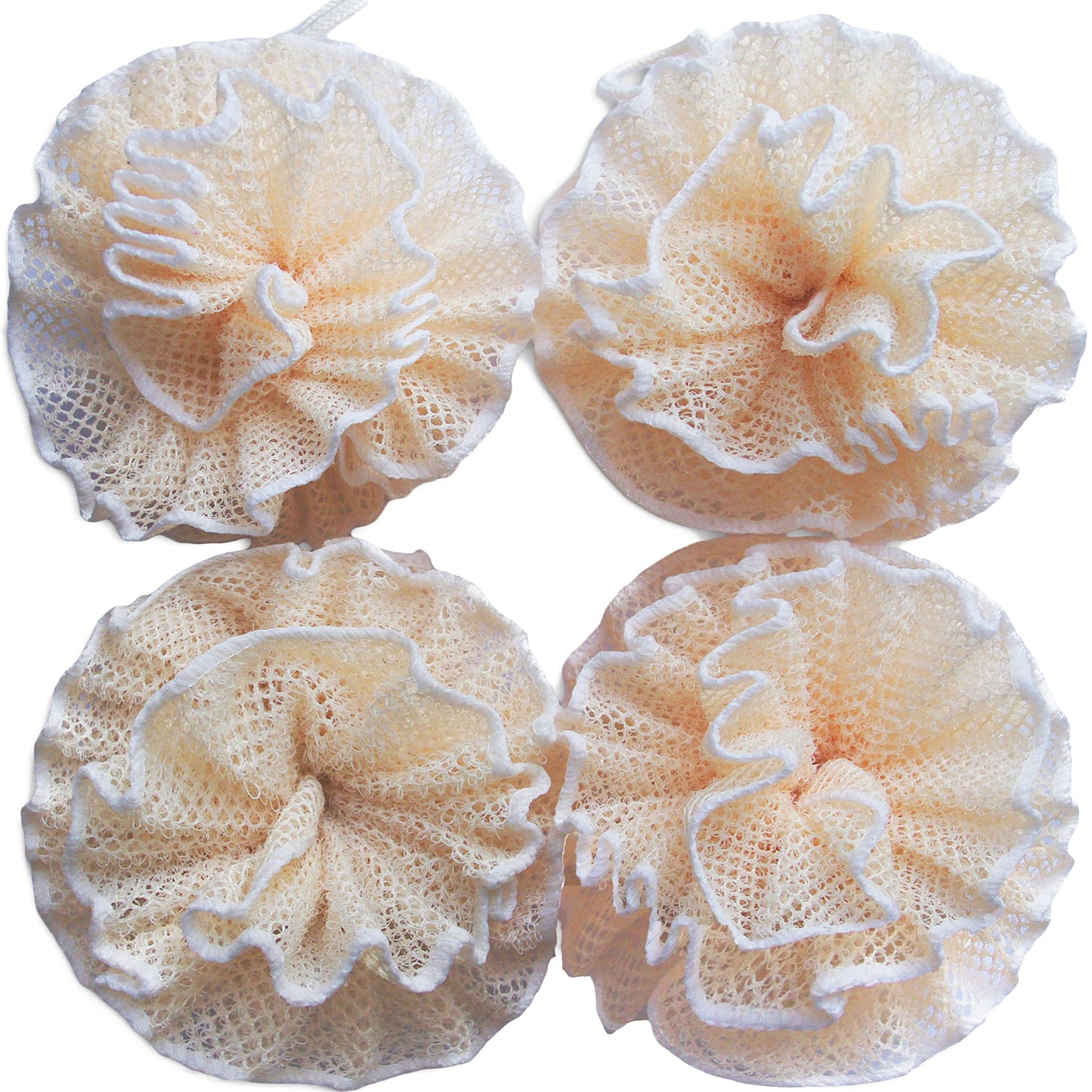 Super Exfoliating Home Spa Weave Loofah Shower Sponge Pouf Mesh Brush - Bath Spa Puff Scrubber Ball - Face Body Poof - Rich Foams Bubble?4.7" Each?