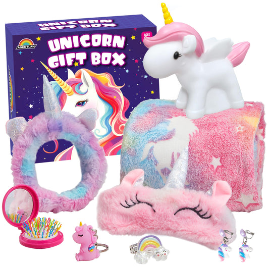 Unicorn Gifts for Girls, Glow in The Dark Blanket, Night Light Kit, Magical Unicorn Toys for Kids, Soft Blanket for Girls Ages 3 4 5 6 7 8 Years Old.