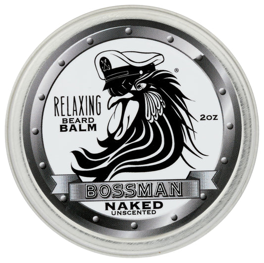 Bossman Relaxing Beard Balm for Men (Naked - Unscented) - Tames, Relaxes, Thickens & Softens for Ultimate Beard Care - Made in USA