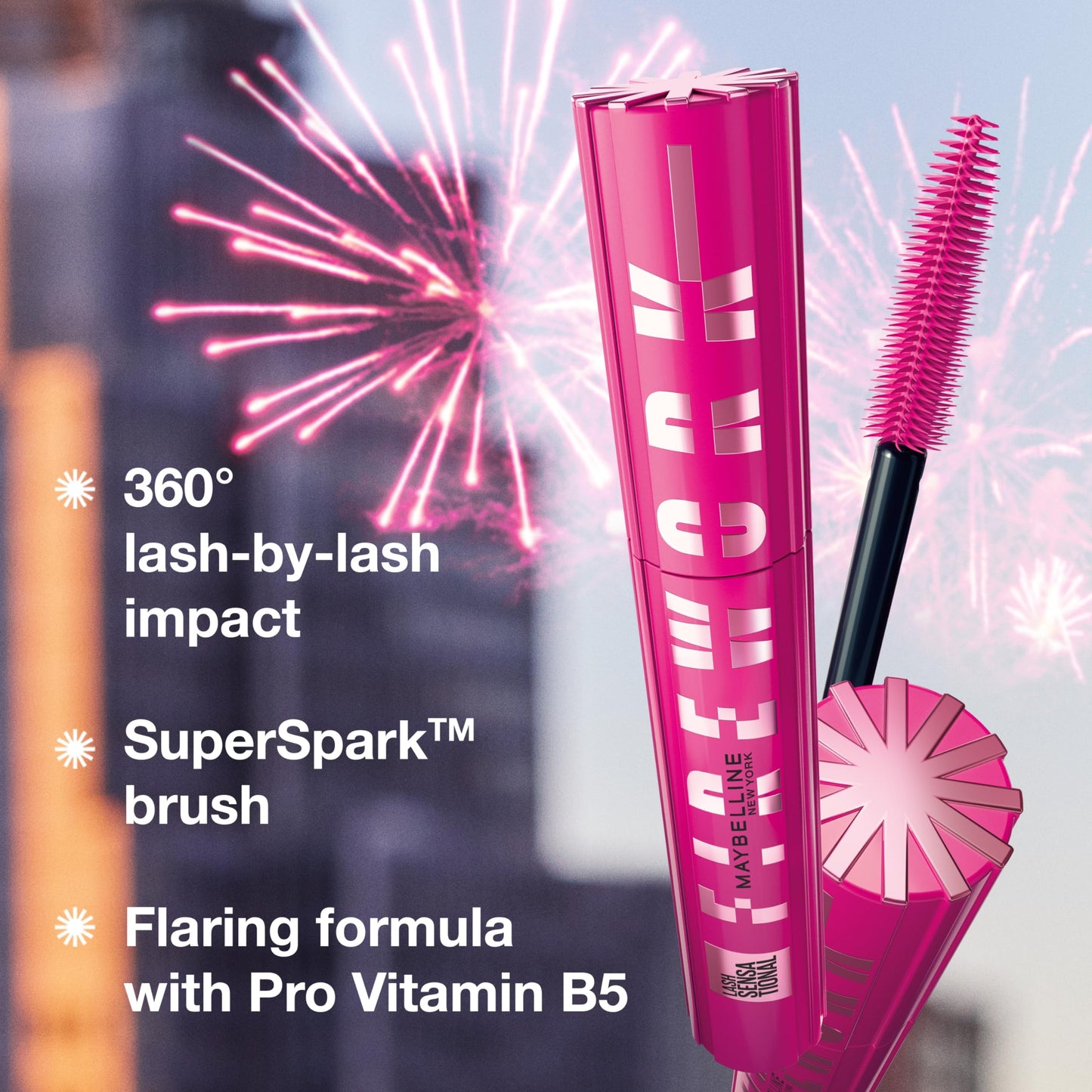 Maybelline Lash Sensational Firework Washable Mascara, Lengthening & Volumizing Mascara for up to 24HR wear, Very Black, 1 Count Beauty and Personal Care MAYBELLINE