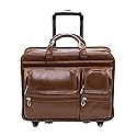 McKleinUSA CLINTON, 17" Leather Patented Detachable -Wheeled Laptop Briefcase