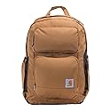 Carhartt 28L Dual-Compartment Backpack, Durable Pack with Laptop Sleeve and Duravax Abrasion Resistant Base, Carhartt Brown