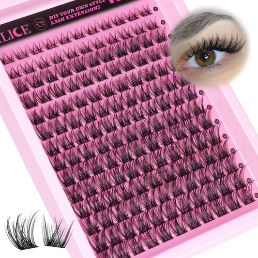 ALICE Natural Cluster Eyelash Extensions Lash Clusters DIY Lash Extensions Wispy Eyelash Clusters Individual Lashes 154pcs Beauty and Personal Care ALICE Default Title